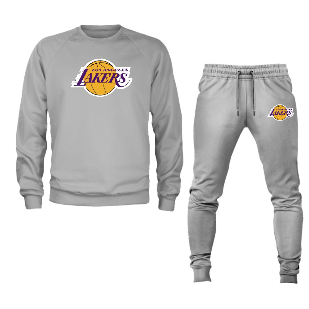 Unisex Los Angeles Lakers Crewneck Sweatshirt Joggers Set