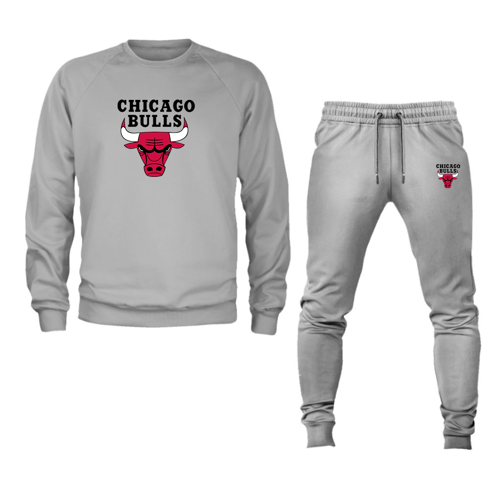 Unisex Chicago Bulls Crewneck Sweatshirt Joggers Suit