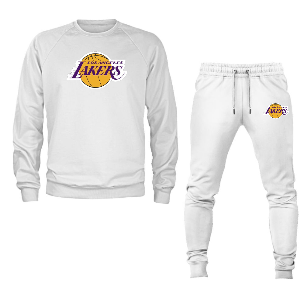 Unisex Los Angeles Lakers Crewneck Sweatshirt Joggers Set