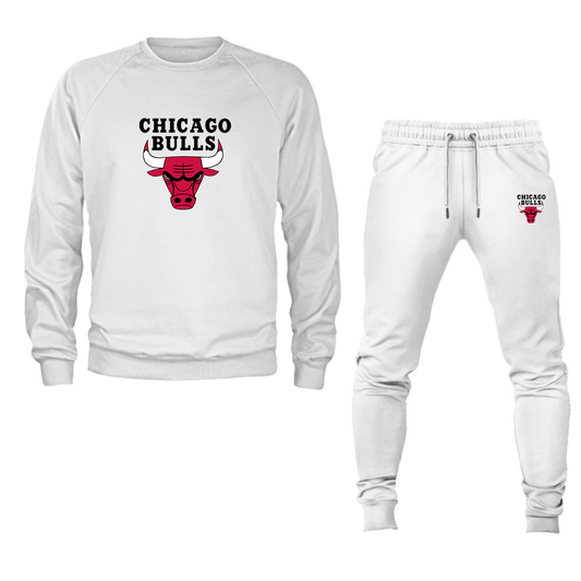 Unisex Chicago Bulls Crewneck Sweatshirt Joggers Suit